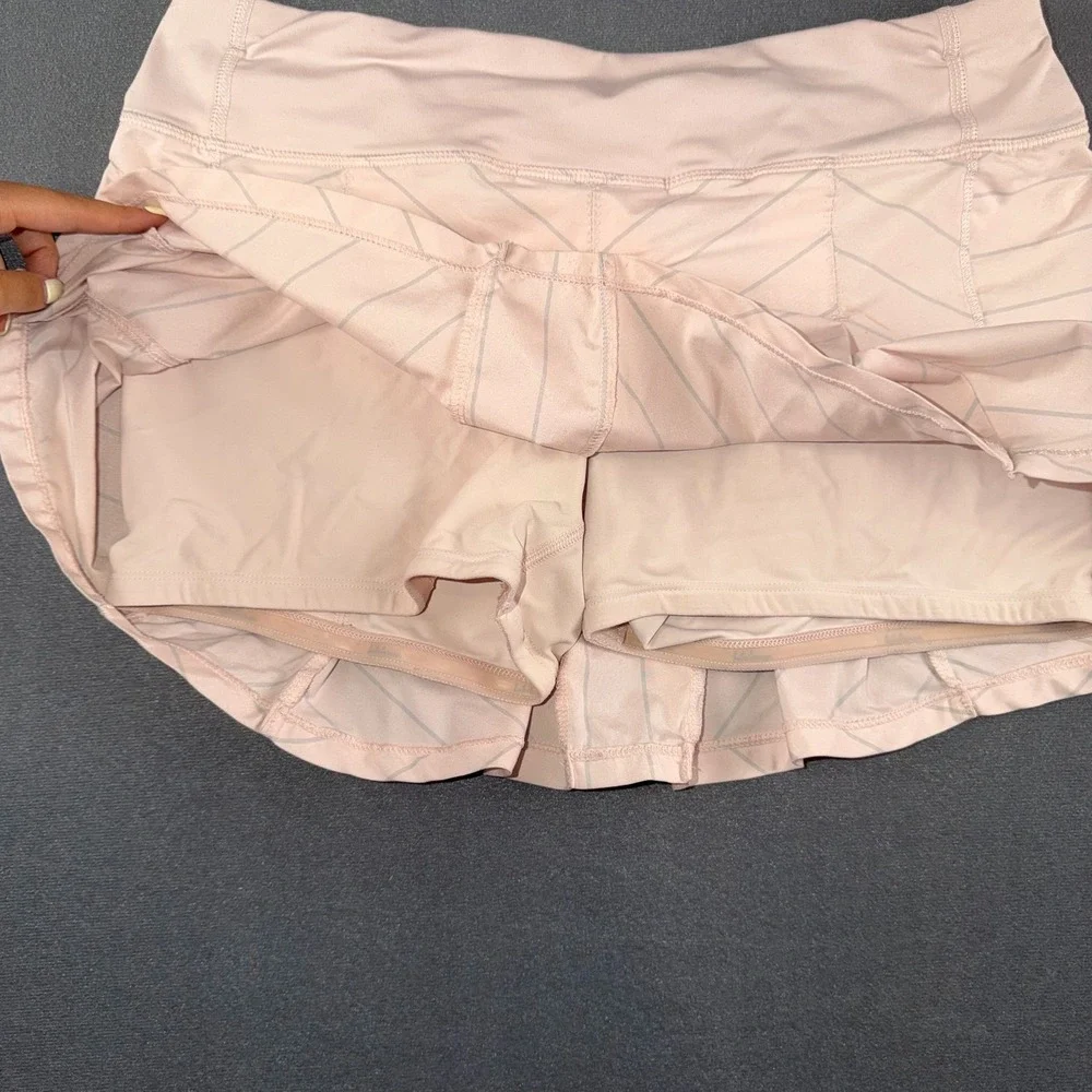 Lululemon Fast Cat‎ Skirt Slalom Stripe Pretty Pink Tennis Running Skort 6